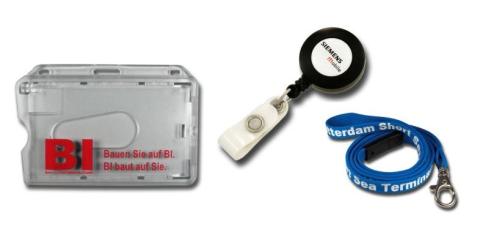 verschiedene Ausweishalter mit Druck