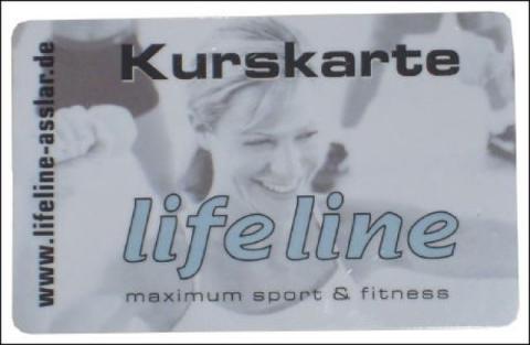 Kurskarte aus Kunststoff mit Aufdruck