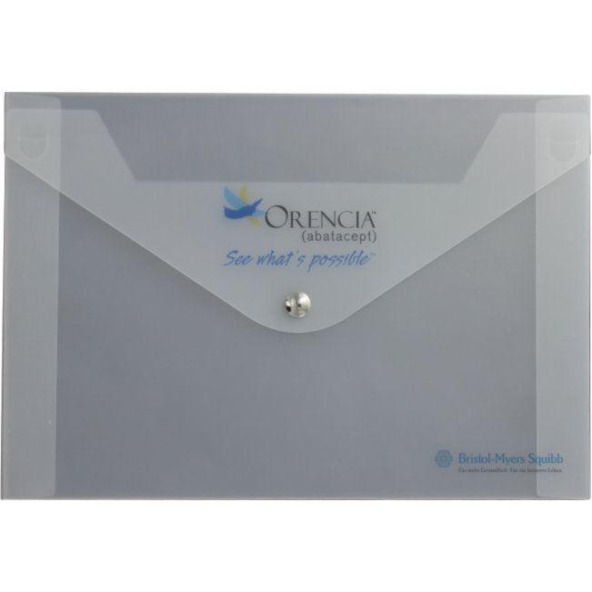 transparente Dokumentenbox aus PP mit Druckknopf und individuellem Druck