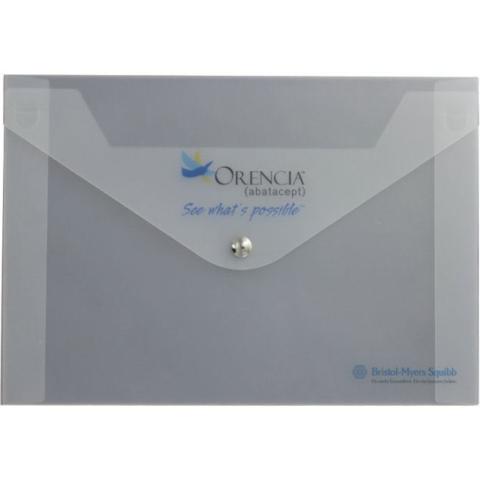 transparente Dokumentenbox aus PP mit Druckknopf und individuellem Druck