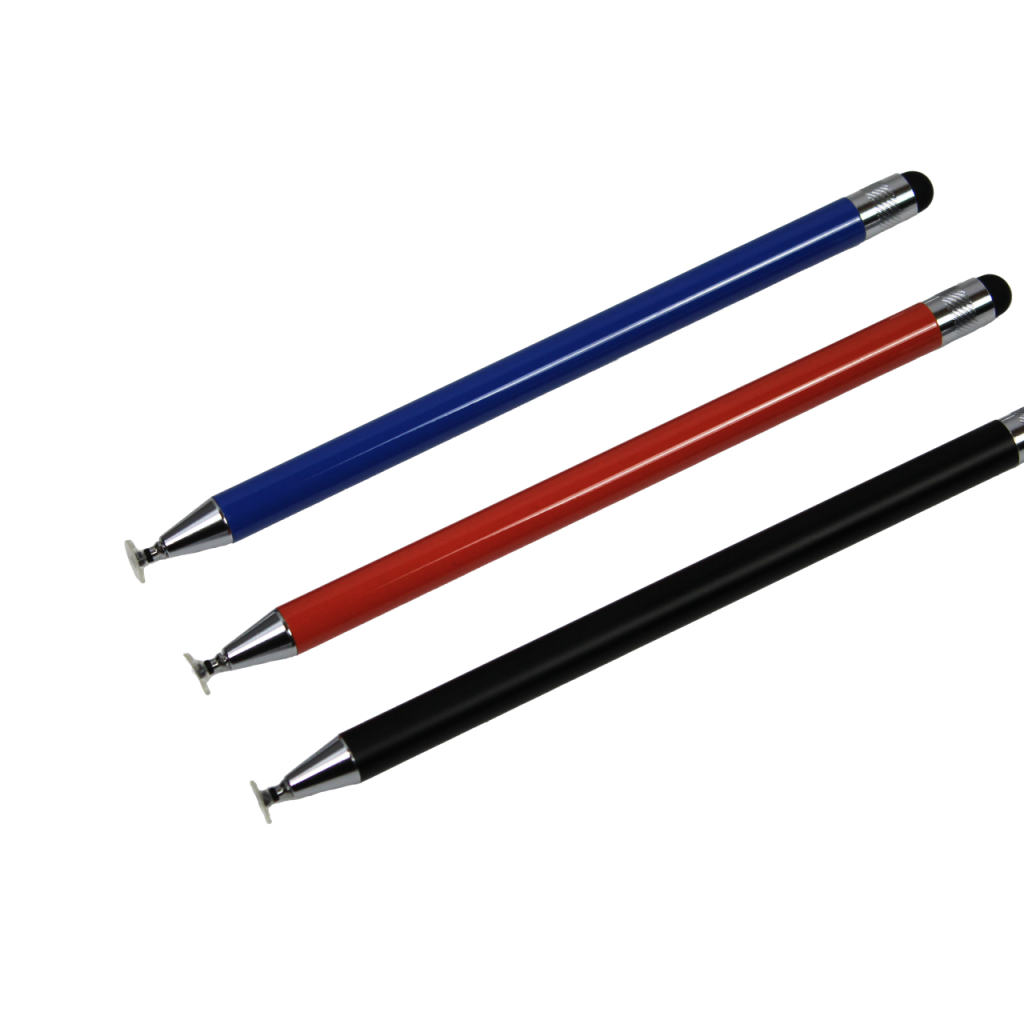 3 Touchscreen Stifte in den Farben rot, blau und schwarz